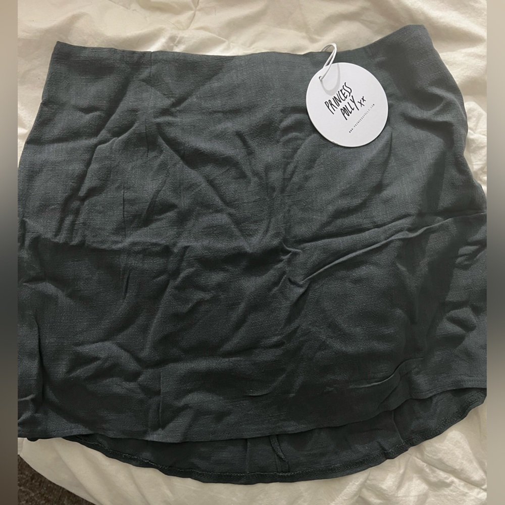 Princess Polly gray linen mini skirt
